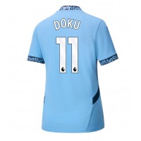 Fotballdrakt Dame Manchester City Jeremy Doku #11 Hjemmedrakt 2024-25 Kortermet